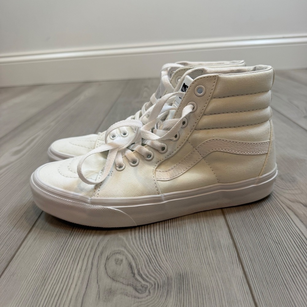 Vans Sk8-Hi True White High Top Sneakers VN000D5IW00 Mens 6.5 Womens 8